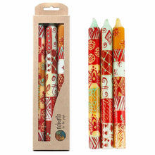 Load image into Gallery viewer, Hand Painted Candles in Owoduni Design (three tapers) - Nobunto
