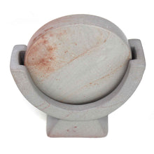 Load image into Gallery viewer, Compass Soapstone Sculpture, Light Gray Stone
