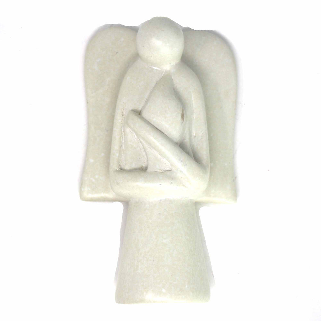 Angel Soapstone Sculpture with Eternal Light