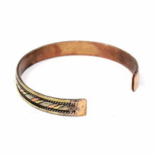 Load image into Gallery viewer, Copper and Brass Cuff Bracelet: Healing Twist - DZI (J)
