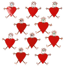Load image into Gallery viewer, Set of 10 Dancing Girl Heart Body Pins in Red - Creative Alternatives
