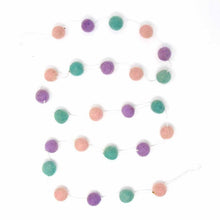 Load image into Gallery viewer, Hand Crafted Felt Pom Pom Garlands: Pink, Lavender, Turquoise
