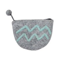 Load image into Gallery viewer, Felt Aquarius Zodiac Coin Purse - Global Groove
