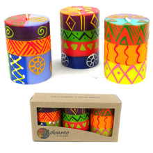 Load image into Gallery viewer, Hand Painted Candles - Three in Box - Shahida Design
