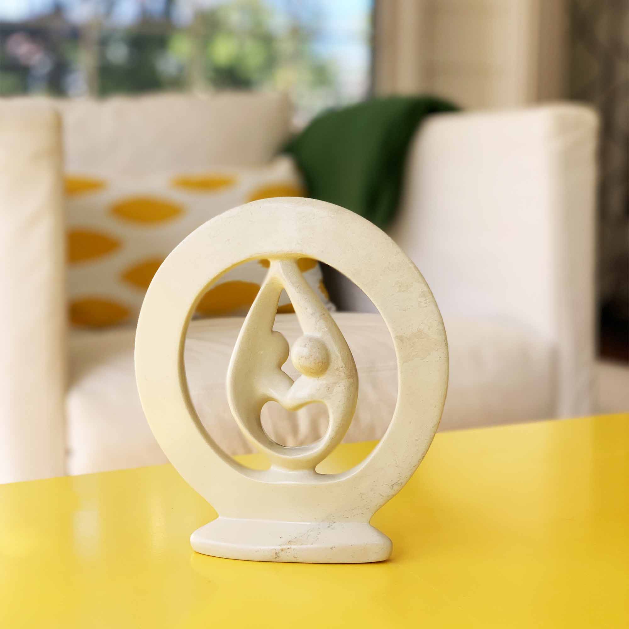 Natural Soapstone 10-inch Lover's Embrace Sculpture - Smolart