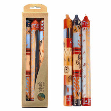 Load image into Gallery viewer, Hand Painted Candles in Uzushi Design (three tapers) - Nobunto
