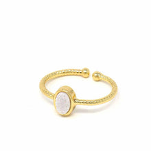 Load image into Gallery viewer, Ring: White Druzy Agate Stone - Starfish Project
