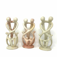 Load image into Gallery viewer, Natural 8-inch Tall Soapstone Family Sculpture - 2 Parents 4 Children - Smolart
