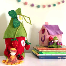Load image into Gallery viewer, Felted Strawberry Fairy House - Global Groove
