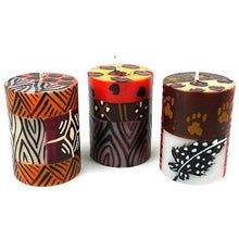 Load image into Gallery viewer, Set of Three Boxed Hand-Painted Candles - Uzima Design - Nobunto
