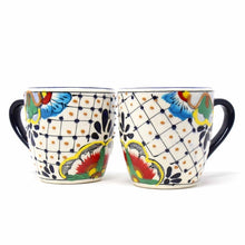 Load image into Gallery viewer, Rounded Mugs - Dots and Flowers, Set of Two - Encantada
