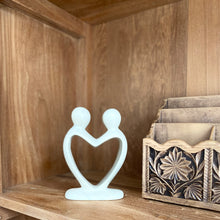 Load image into Gallery viewer, Handcrafted Soapstone Lover&#39;s Heart Sculpture in White - Smolart
