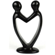 Load image into Gallery viewer, Handcrafted Soapstone Lover&#39;s Heart Sculpture in Black - Smolart
