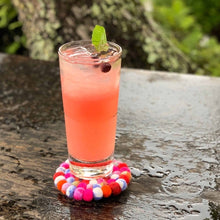 Load image into Gallery viewer, Hand Crafted Felt Ball Coasters from Nepal: 4-pack, Rainbow - Global Groove (T)
