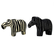 Load image into Gallery viewer, Zebra Soapstone Sculptures, Set of 2
