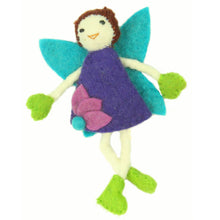 Load image into Gallery viewer, Hand Felted Tooth Fairy Pillow - Brunette with Purple Dress - Global Groove
