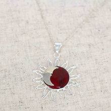 Load image into Gallery viewer, Sun and Moon Red Jasper Pendant with Chain
