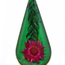 Load image into Gallery viewer, Pink Pressed Flower Teardrop Earrings
