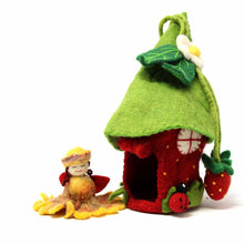 Load image into Gallery viewer, Felted Strawberry Fairy House - Global Groove
