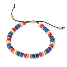 Load image into Gallery viewer, Rainbow Adjustable Bone Bead Bracelet Set
