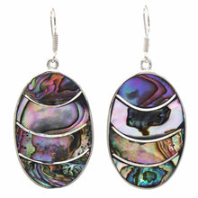 Load image into Gallery viewer, Banded Abalone Oval Earrings
