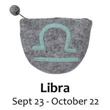 Load image into Gallery viewer, Felt Libra Zodiac Coin Purse - Global Groove
