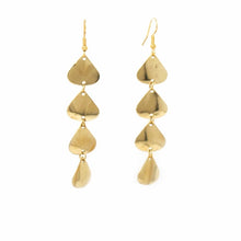Load image into Gallery viewer, Geometric Tiered Brass Drop Earrings

