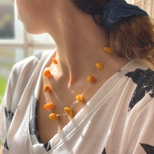 Load image into Gallery viewer, Floating Stone &amp; Maasai Bead Necklace, Pumpkin Spice
