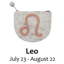 Load image into Gallery viewer, Felt Leo Zodiac Coin Purse - Global Groove
