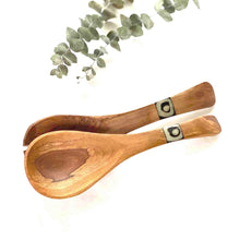 Load image into Gallery viewer, Olive Wood Serving Set, Small with Batik Inlay
