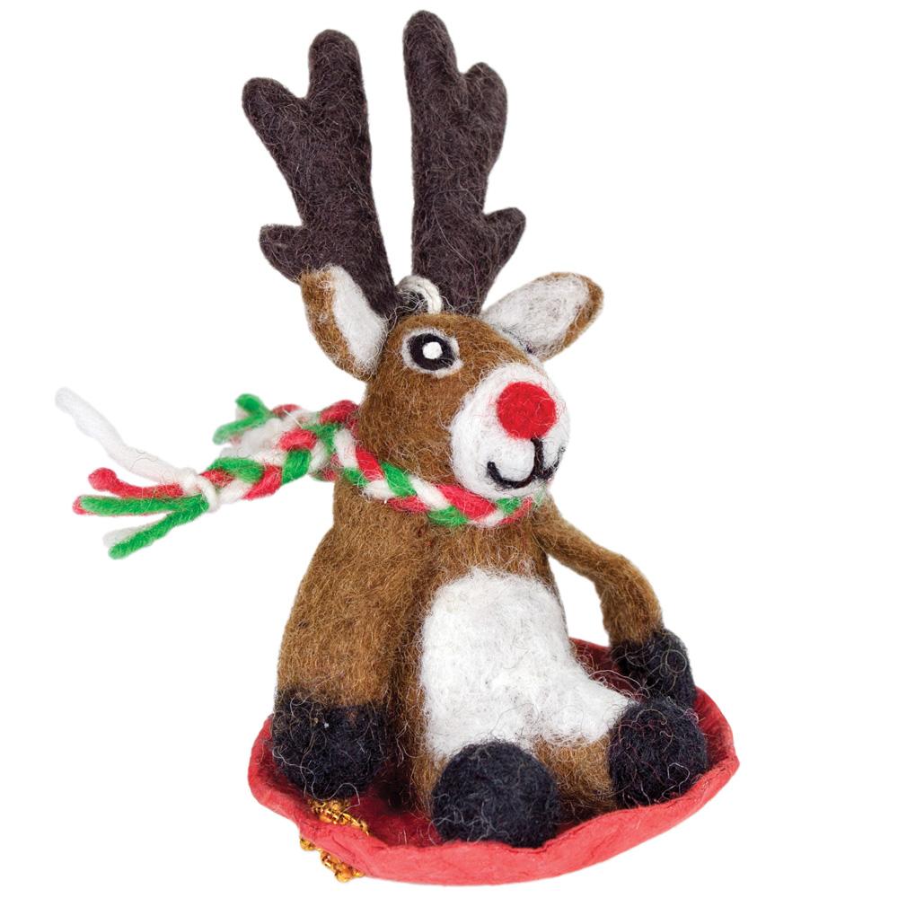 Dasher Jr Reindeer Felt Ornament - Wild Woolies (H)
