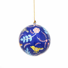 Load image into Gallery viewer, Handpainted Ornament Birds and Flowers, Blue - Pack of 3
