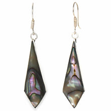 Load image into Gallery viewer, Abalone Diamond-Shaped Dangle Earrings
