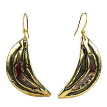Load image into Gallery viewer, Brass and Copper Slice Earrings - Brass Images (E)
