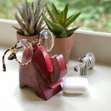 Load image into Gallery viewer, Elephant Eyeglass Stand in Red Wash
