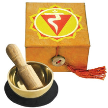 Load image into Gallery viewer, Mini Meditation Bowl Box: 2&quot; Solar Plexus Chakra - DZI (Meditation)

