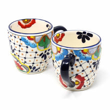 Load image into Gallery viewer, Rounded Mugs - Dots and Flowers, Set of Two - Encantada
