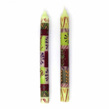 Load image into Gallery viewer, Hand Painted Candles in Kileo Design (pair of tapers) - Nobunto
