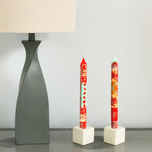 Load image into Gallery viewer, Hand Painted Candles in Owoduni Design (pair of tapers) - Nobunto
