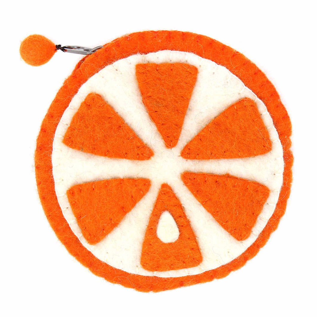 Orange Fruit print fabric coin change purse pouch zip zipper top orange  citrus | eBay