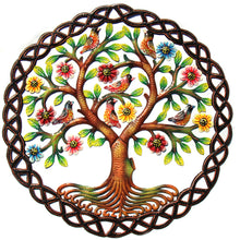 Load image into Gallery viewer, Rooted Tree of Life in Circle Haitian Metal Drum Wall Art
