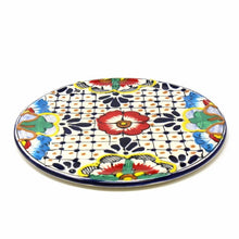 Load image into Gallery viewer, Handmade Pottery 8&quot; Trivet or Wall Hanging, Dots &amp; Flowers - Encantada
