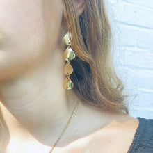 Load image into Gallery viewer, Geometric Tiered Brass Drop Earrings
