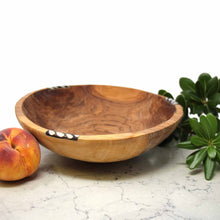 Load image into Gallery viewer, Handcarved Olive Wood Bowl 9 inch with Inlaid Bone - Jedando Handicrafts
