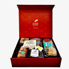 Load image into Gallery viewer, Red and Gold Diwali Gift Box with Premium Monarch Playing Cards
