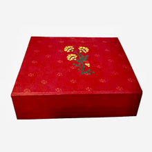 Load image into Gallery viewer, Red and Gold Diwali Gift Box with Premium Monarch Playing Cards
