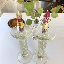 Load image into Gallery viewer, Hand-Painted 4&quot; Dinner or Shabbat Candles, Set of 4 (Kileo Design)
