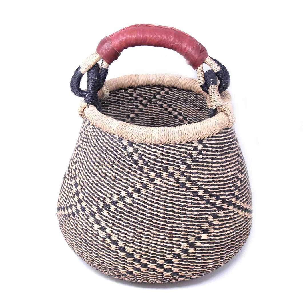 Bolga Pot Basket - Navy Neutral