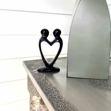 Load image into Gallery viewer, Handcrafted Soapstone Lover&#39;s Heart Sculpture in Black - Smolart
