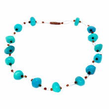 Load image into Gallery viewer, Floating Stone &amp; Maasai Bead Necklace, Turquoise
